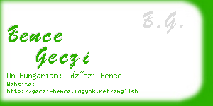 bence geczi business card